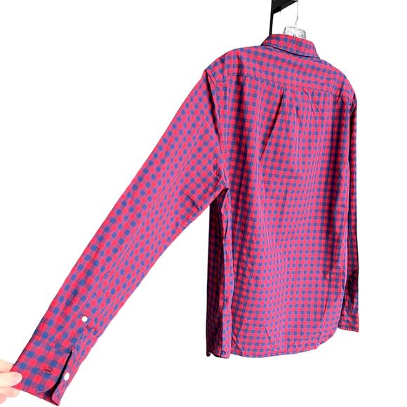 J. Crew Men's Button Down Shirt Red Blue Secret Wash cotton poplin shirt NWT - Picture 8 of 9